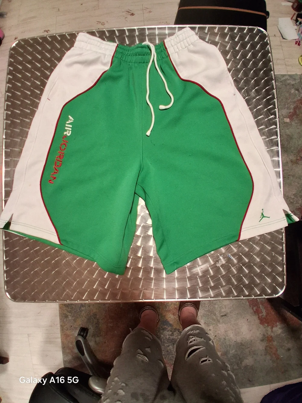 Jordan Green, White & Red Athletic Shorts with Jumpman